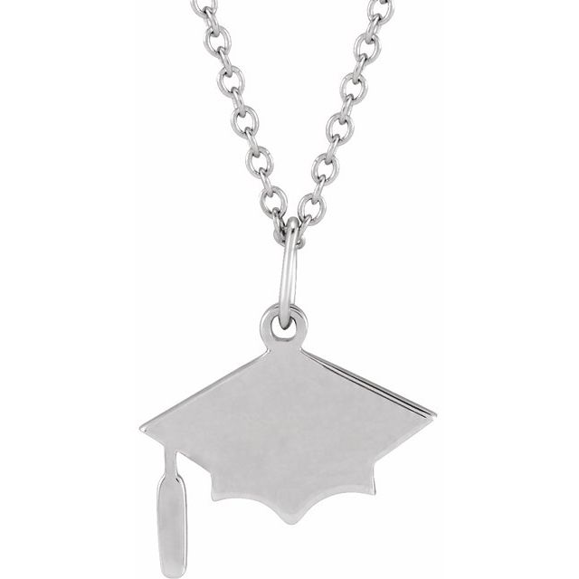 Engravable Graduation Cap 16-18" Necklace