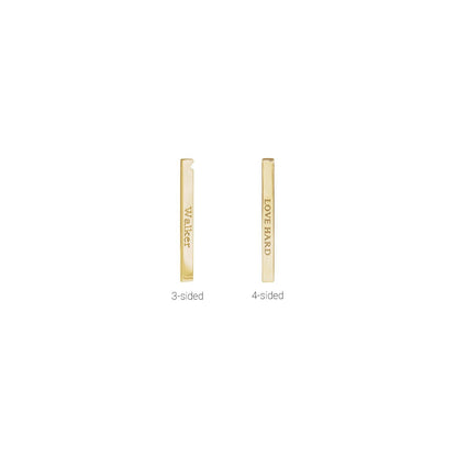 Engravable Four-Sided Bar 16-18" Necklace, 17 x 2.5 mm
