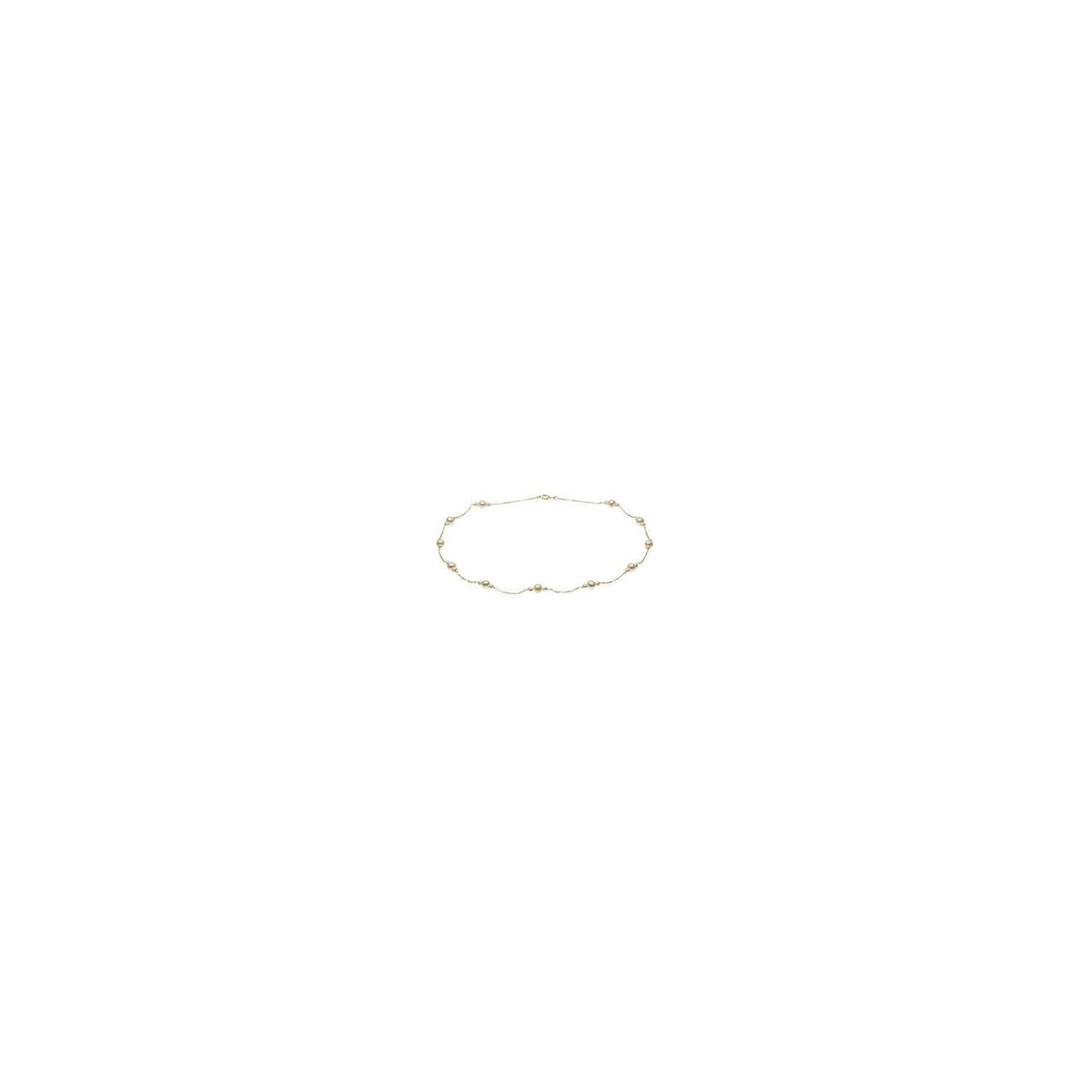 14K Yellow Gold Cultured White Freshwater Pearl 17" Necklace