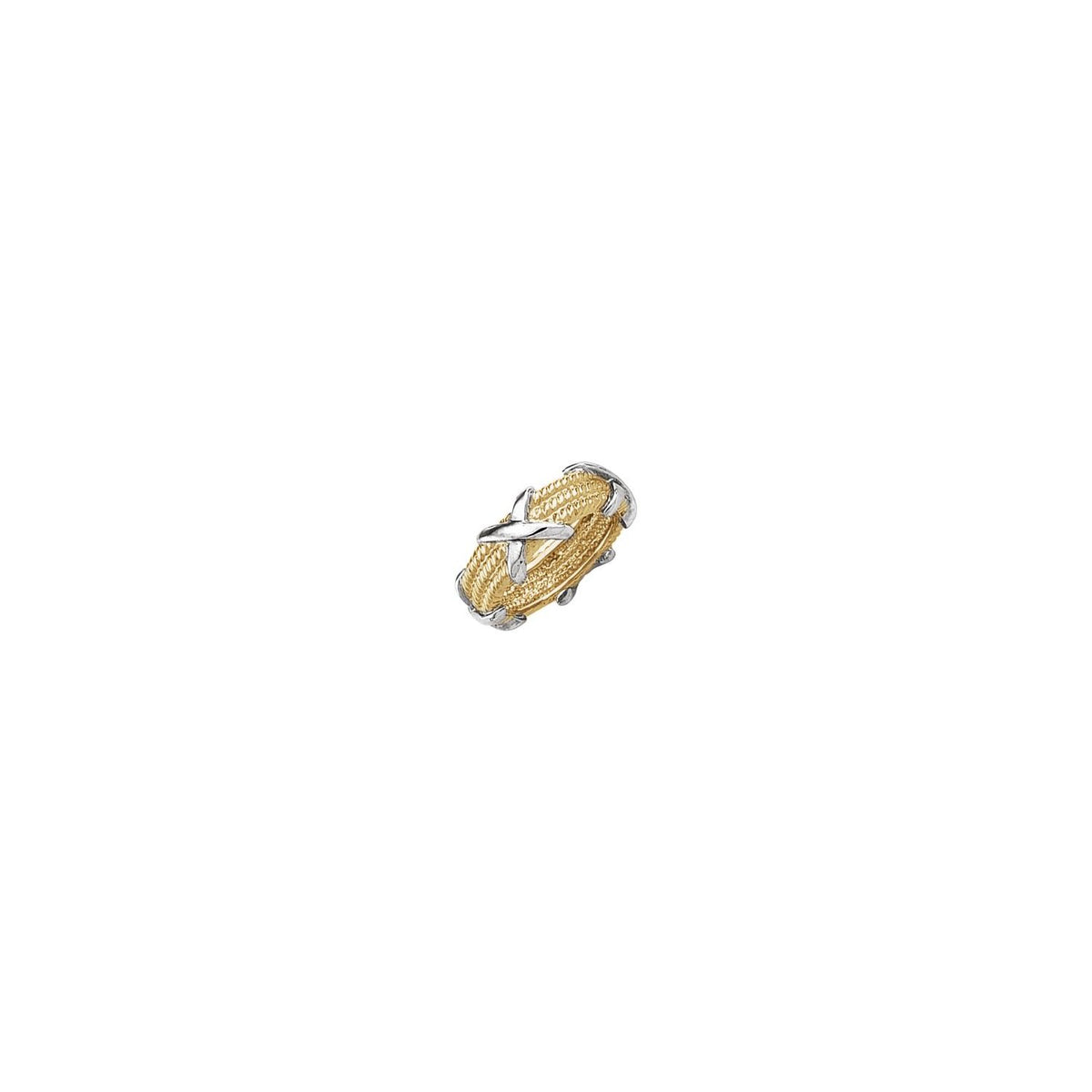 14K Yellow/White Gold Criss-Cross Rope Band