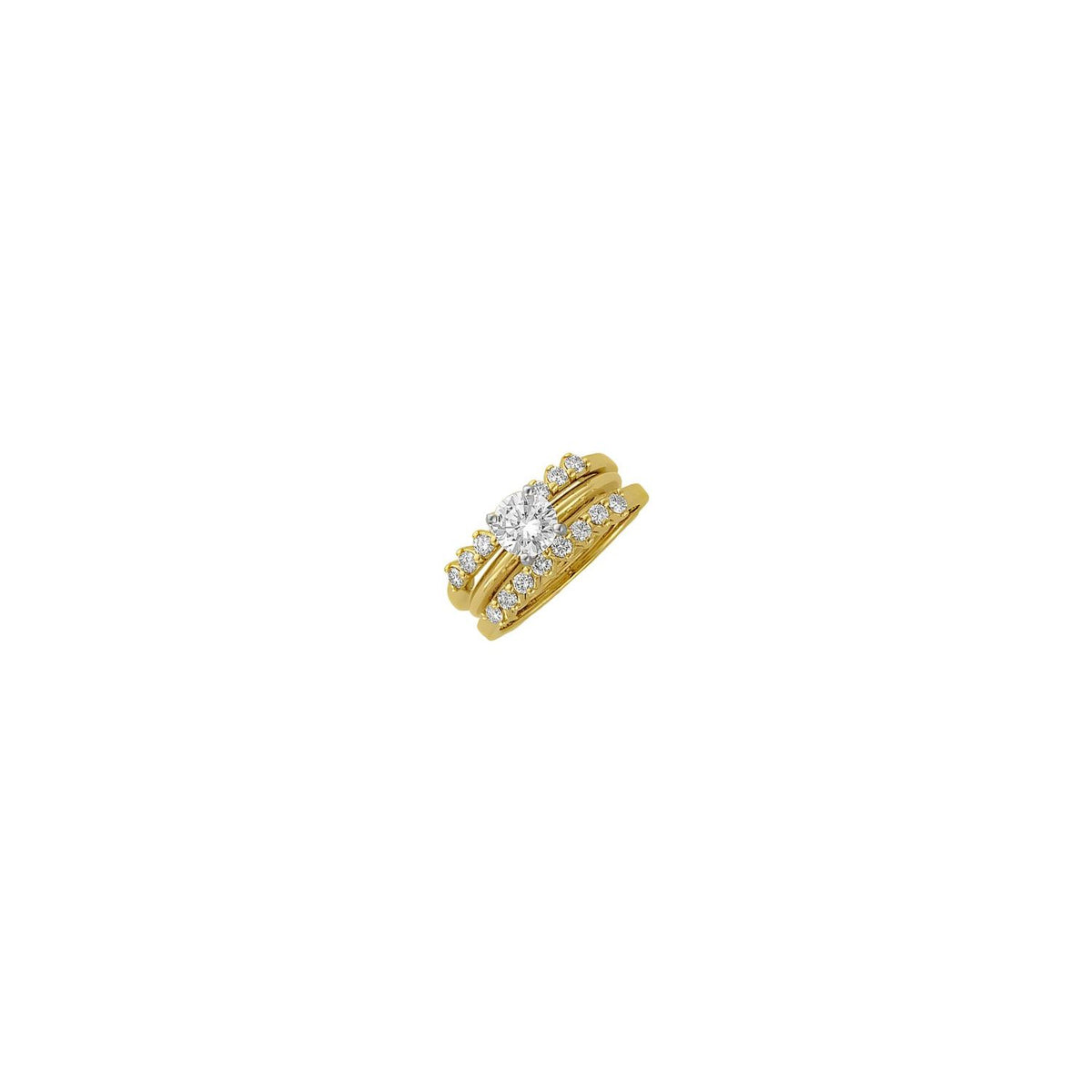 14K Yellow Gold Natural Ruby Ring Guard