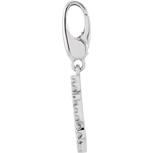 14K White Gold 1/8 CTW Natural Diamond Anchor Charm/Pendant