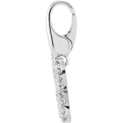 14K White Gold 1/5 CTW Natural Diamond Butterfly Charm/Pendant