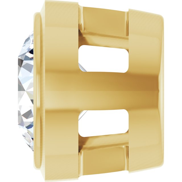 14K Yellow Gold 1/4 CT Natural Diamond Slide Pendant