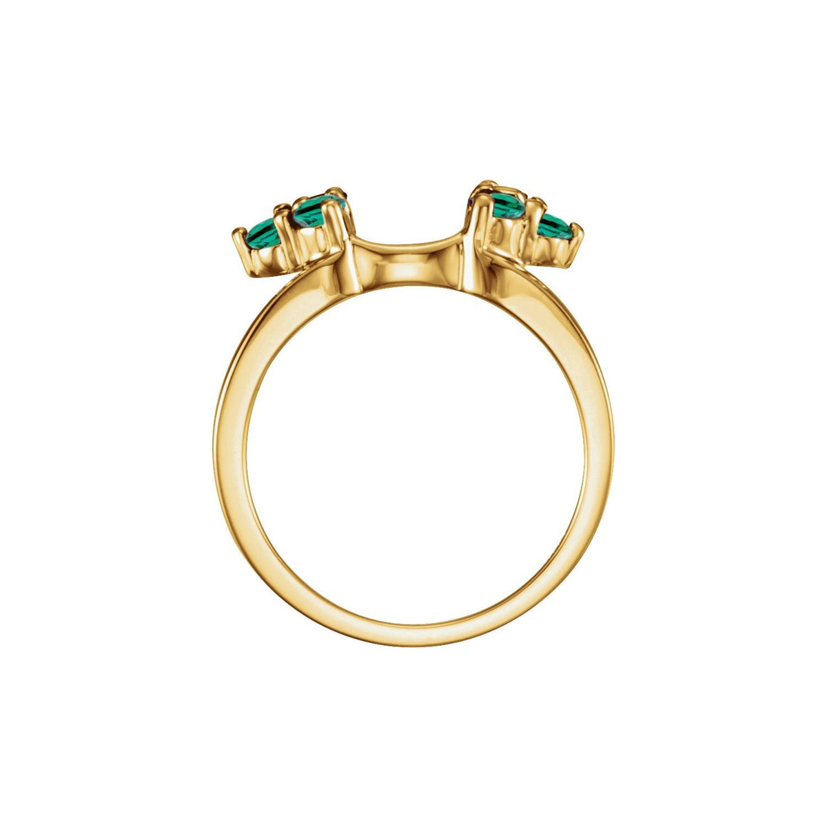 14K Yellow Gold Natural Emerald Wrap-Style Enhancer Ring