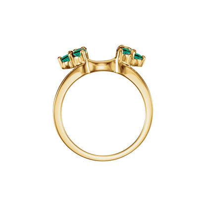 14K Yellow Gold Natural Emerald Wrap-Style Enhancer Ring