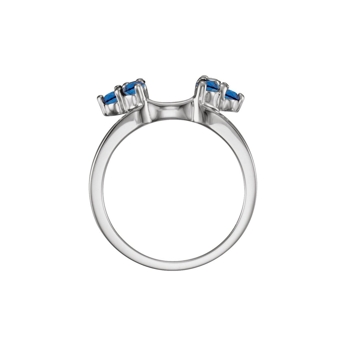 14K White Gold Natural Blue Sapphire Wrap-Style Enhancer Ring