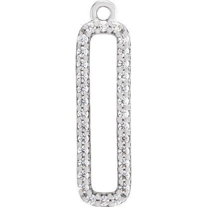 1/8 CTW Natural Diamond Bar Dangle, 4.6 mm x 17.3 mm