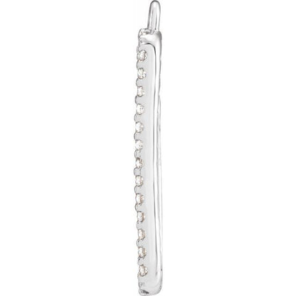 1/8 CTW Natural Diamond Bar Dangle, 4.6 mm x 17.3 mm