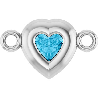 Natural Aquamarine Heart Link