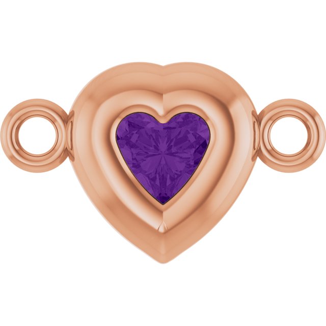 Natural Amethyst Heart Link
