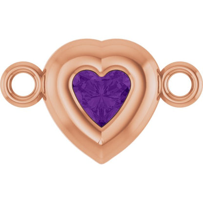 Natural Amethyst Heart Link