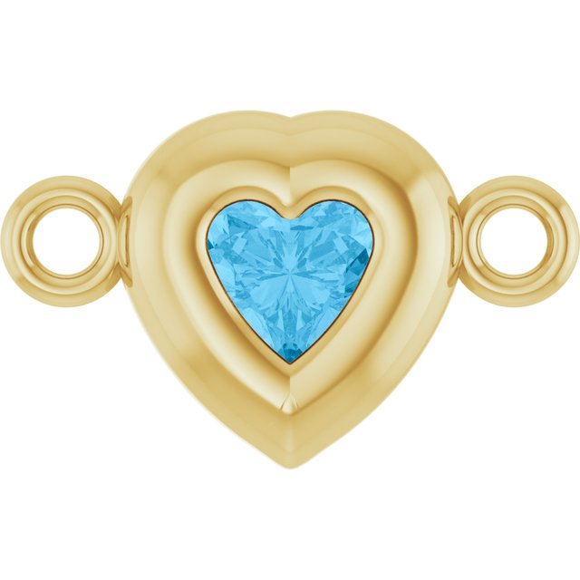 Natural Swiss Blue Topaz Heart Link