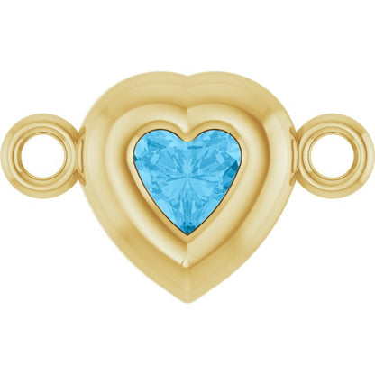 Natural Swiss Blue Topaz Heart Link