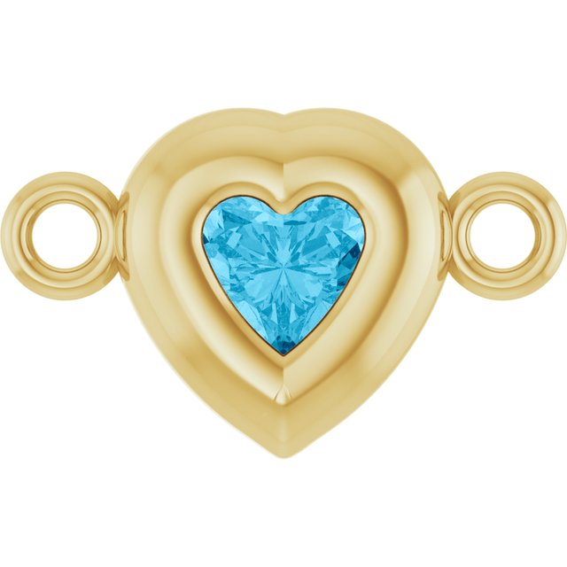 Natural Aquamarine Heart Link