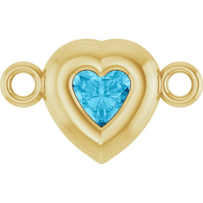 Natural Aquamarine Heart Link