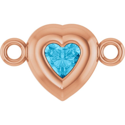 Natural Aquamarine Heart Link