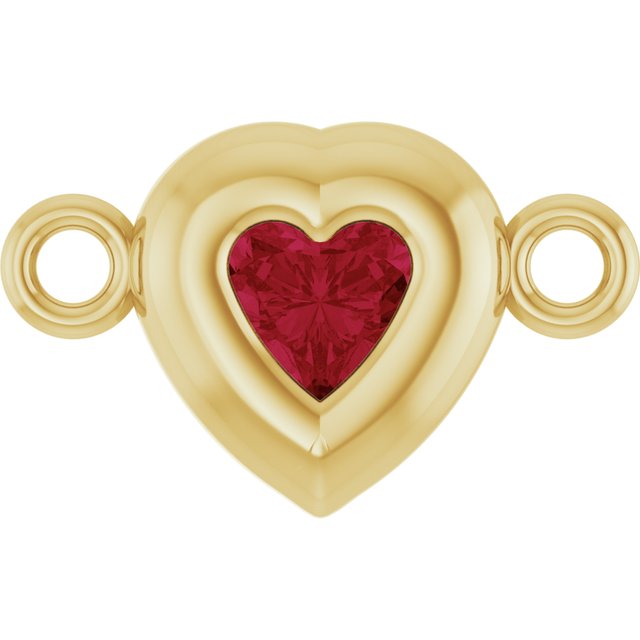 Natural Ruby Heart Link