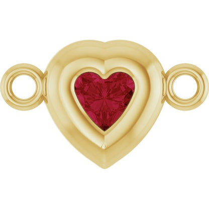 Natural Ruby Heart Link