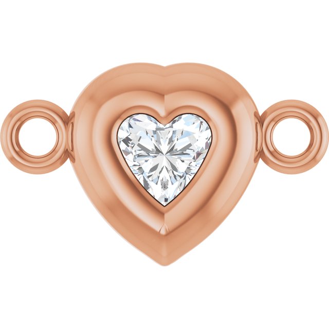 1/10 CT Natural Diamond Heart Link