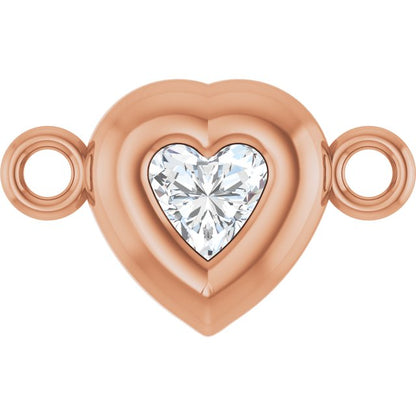 1/10 CT Natural Diamond Heart Link