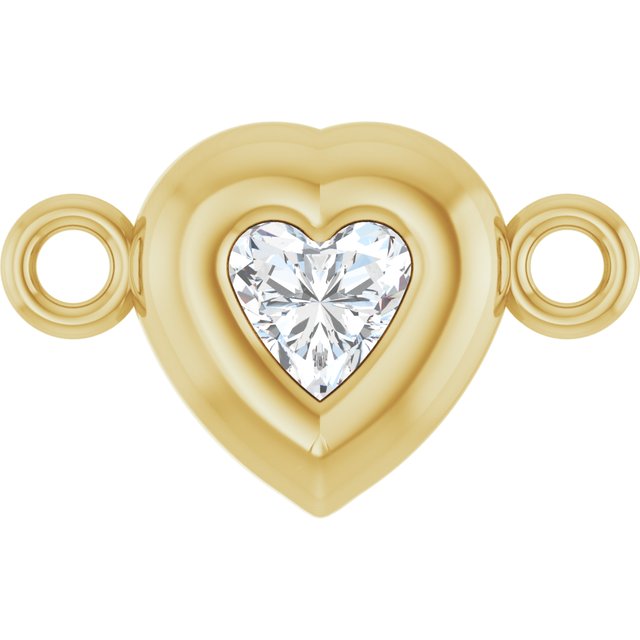 1/10 CT Natural Diamond Heart Link
