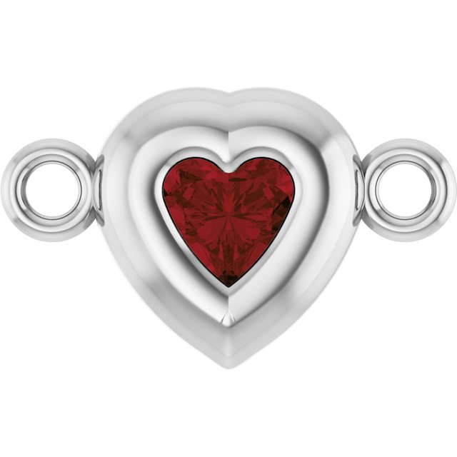 Natural Mozambique Garnet Heart Link