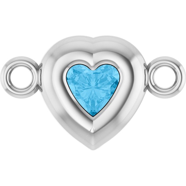 Natural Swiss Blue Topaz Heart Link