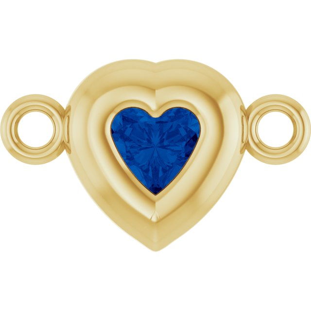 Natural Blue Sapphire Heart Link