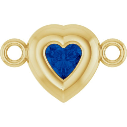 Natural Blue Sapphire Heart Link