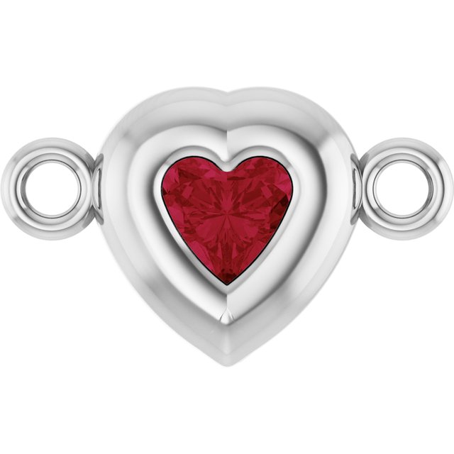 Natural Ruby Heart Link