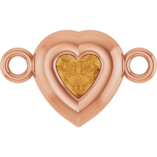 Natural Citrine Heart Link