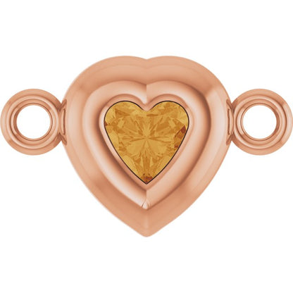 Natural Citrine Heart Link