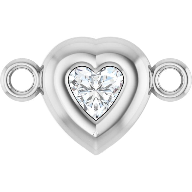 1/10 CT Lab-Grown Diamond Heart Link