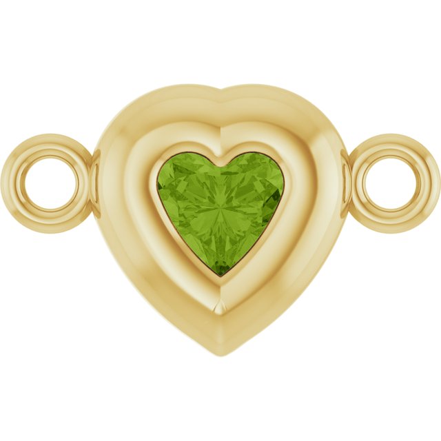 Natural Peridot Heart Link