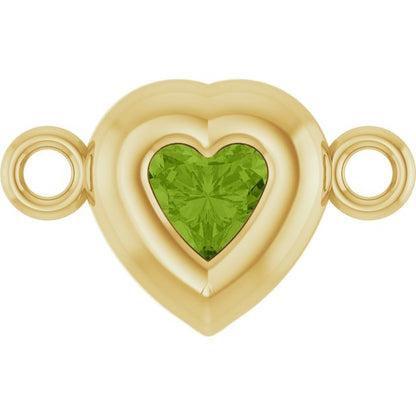 Natural Peridot Heart Link