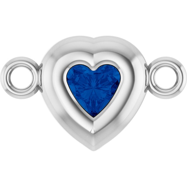 Natural Blue Sapphire Heart Link