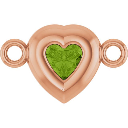 Natural Peridot Heart Link