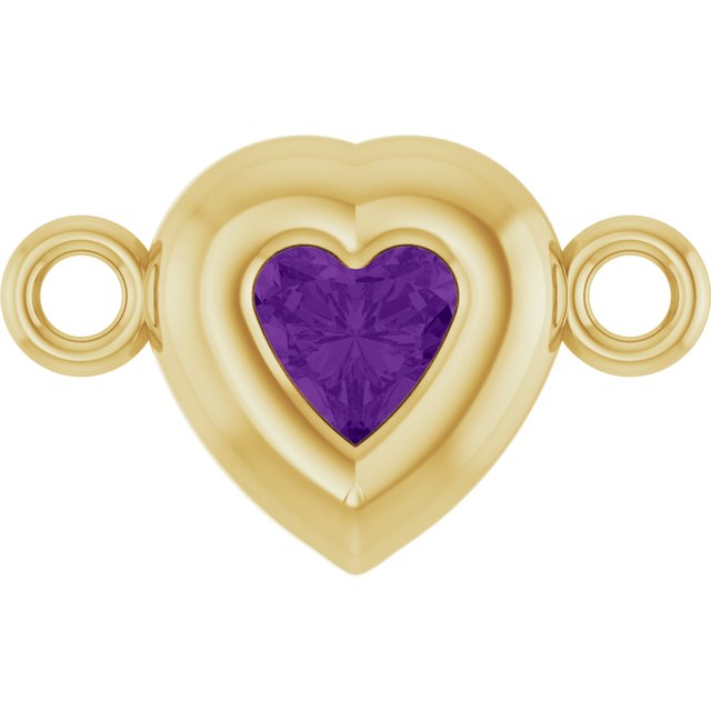 Natural Amethyst Heart Link
