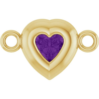 Natural Amethyst Heart Link