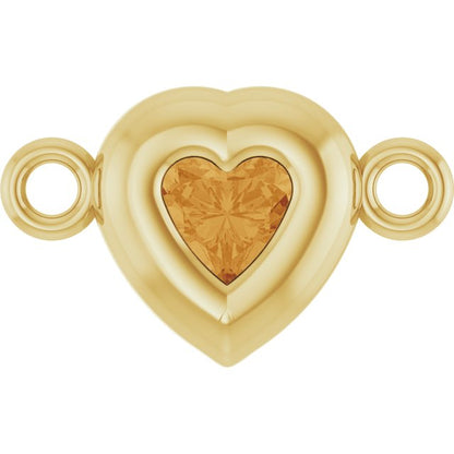 Natural Citrine Heart Link