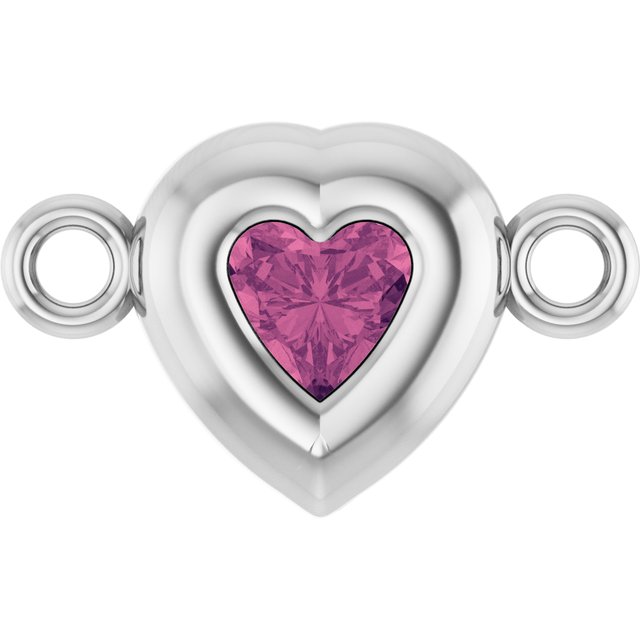Natural Pink Tourmaline Heart Link