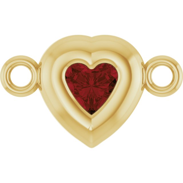 Natural Mozambique Garnet Heart Link