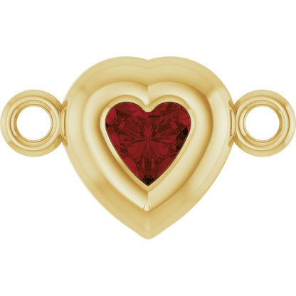 Natural Mozambique Garnet Heart Link