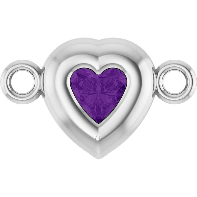 Natural Amethyst Heart Link