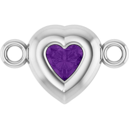 Natural Amethyst Heart Link