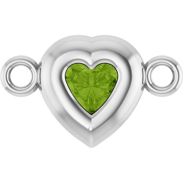 Natural Peridot Heart Link