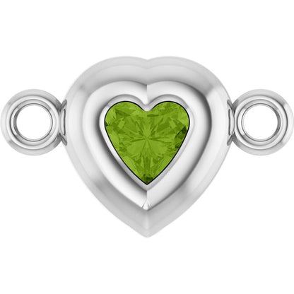 Natural Peridot Heart Link