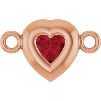 Natural Ruby Heart Link