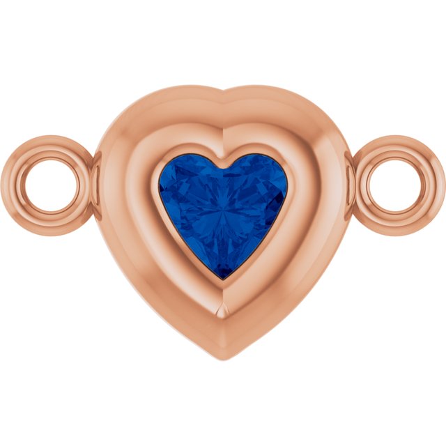 Natural Blue Sapphire Heart Link